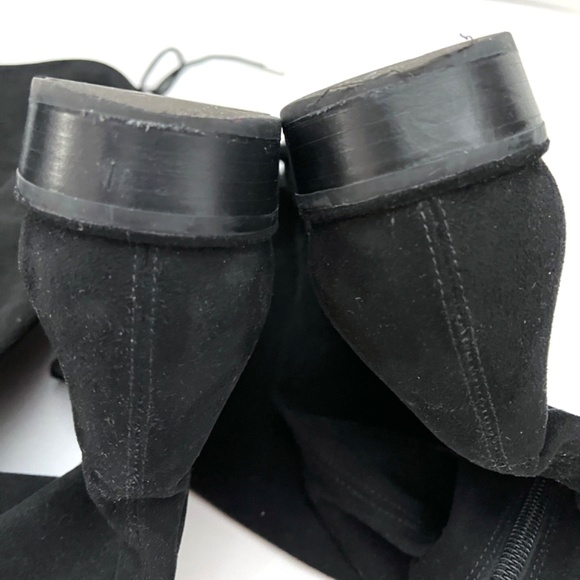 Marc Fisher Humor Over The Knee Velvet Adjustable Tie Black Boots - Picture 13 of 16